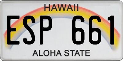HI license plate ESP661