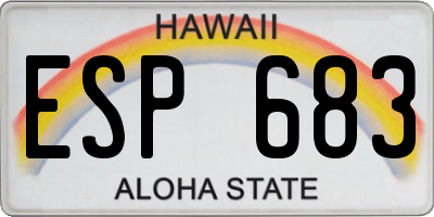 HI license plate ESP683