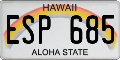 HI license plate ESP685