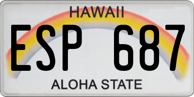 HI license plate ESP687