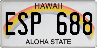 HI license plate ESP688