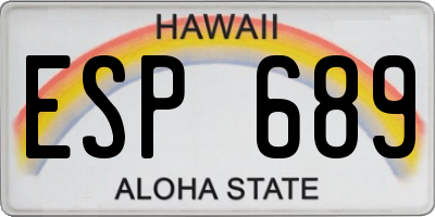 HI license plate ESP689