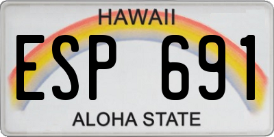 HI license plate ESP691