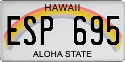 HI license plate ESP695