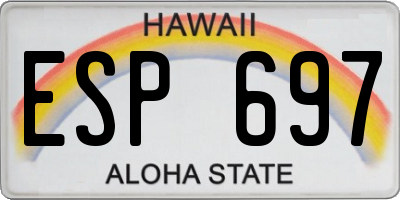 HI license plate ESP697