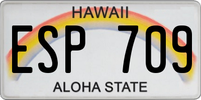 HI license plate ESP709
