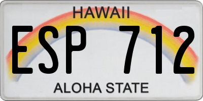 HI license plate ESP712
