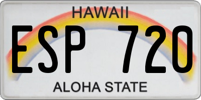 HI license plate ESP720