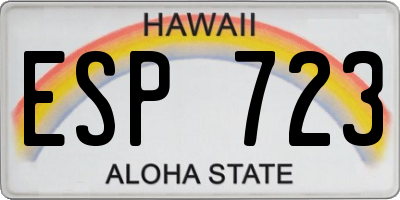 HI license plate ESP723