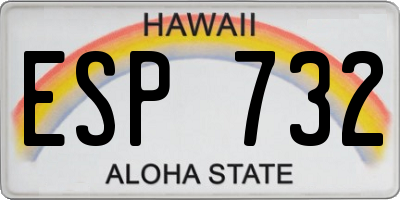 HI license plate ESP732