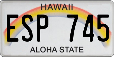 HI license plate ESP745
