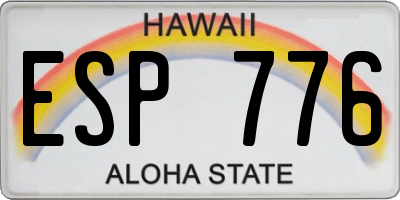 HI license plate ESP776