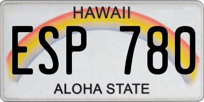 HI license plate ESP780