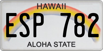 HI license plate ESP782
