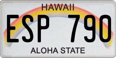 HI license plate ESP790
