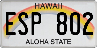 HI license plate ESP802