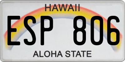 HI license plate ESP806