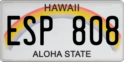 HI license plate ESP808