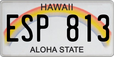 HI license plate ESP813