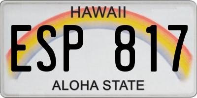 HI license plate ESP817