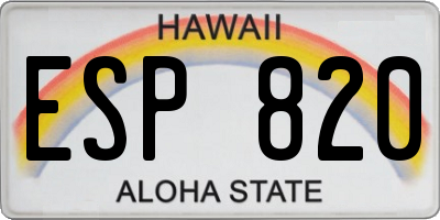 HI license plate ESP820
