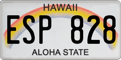 HI license plate ESP828
