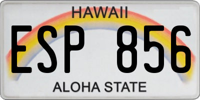 HI license plate ESP856