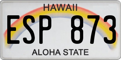 HI license plate ESP873
