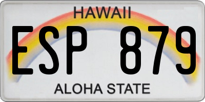 HI license plate ESP879