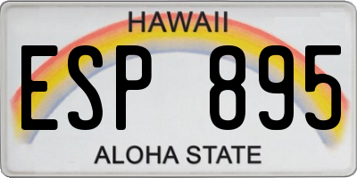 HI license plate ESP895
