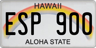 HI license plate ESP900