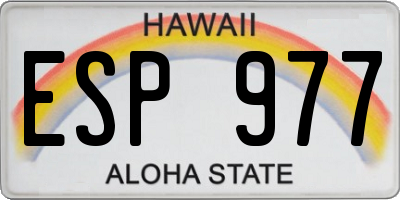 HI license plate ESP977