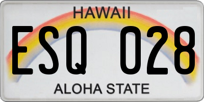 HI license plate ESQ028
