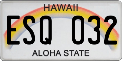 HI license plate ESQ032