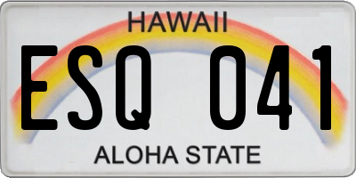 HI license plate ESQ041