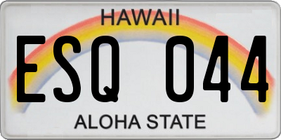 HI license plate ESQ044