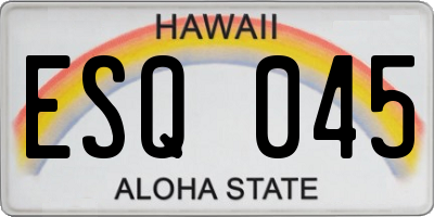 HI license plate ESQ045