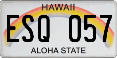 HI license plate ESQ057