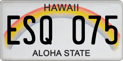 HI license plate ESQ075