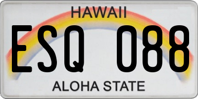 HI license plate ESQ088