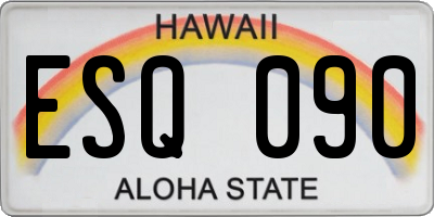 HI license plate ESQ090