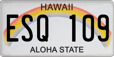 HI license plate ESQ109