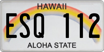 HI license plate ESQ112