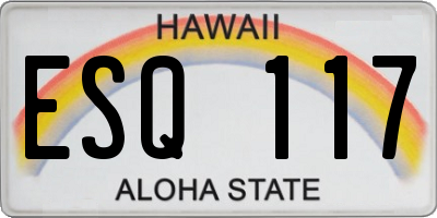 HI license plate ESQ117