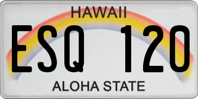 HI license plate ESQ120