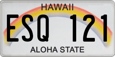 HI license plate ESQ121