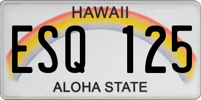 HI license plate ESQ125