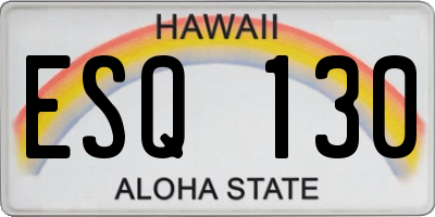 HI license plate ESQ130