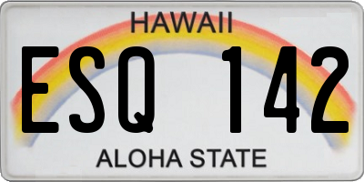 HI license plate ESQ142