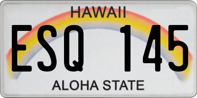 HI license plate ESQ145
